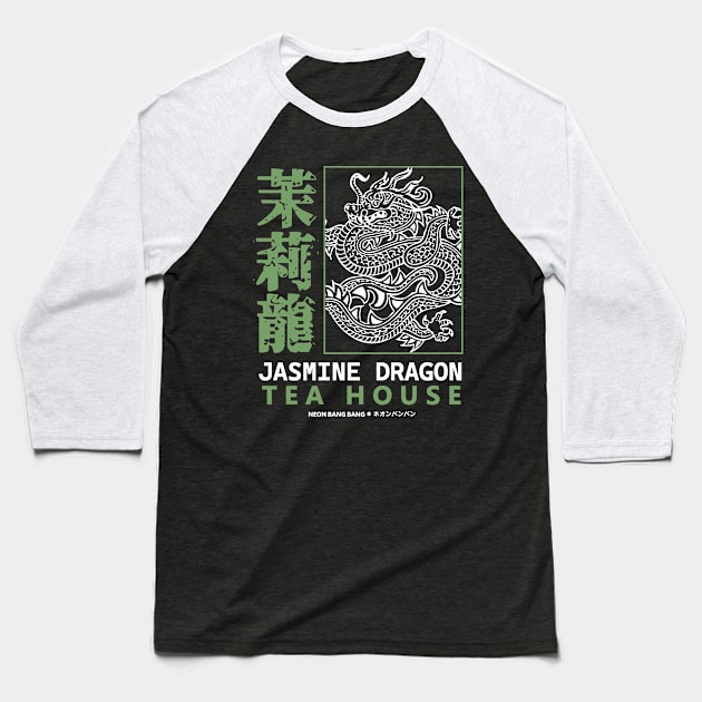 Jasmine Dragon Tea House 3 Baseball T-Shirt by Neon Bang Bang